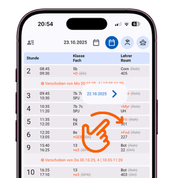 Nächsten Tag swipen