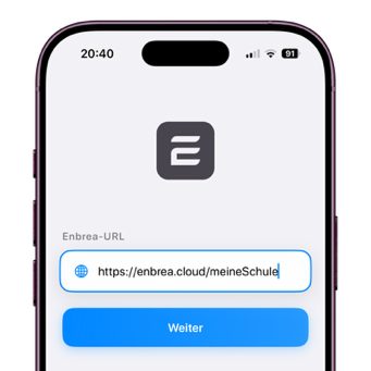 Enbrea-URL eingeben