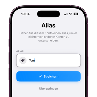 Alias eingeben